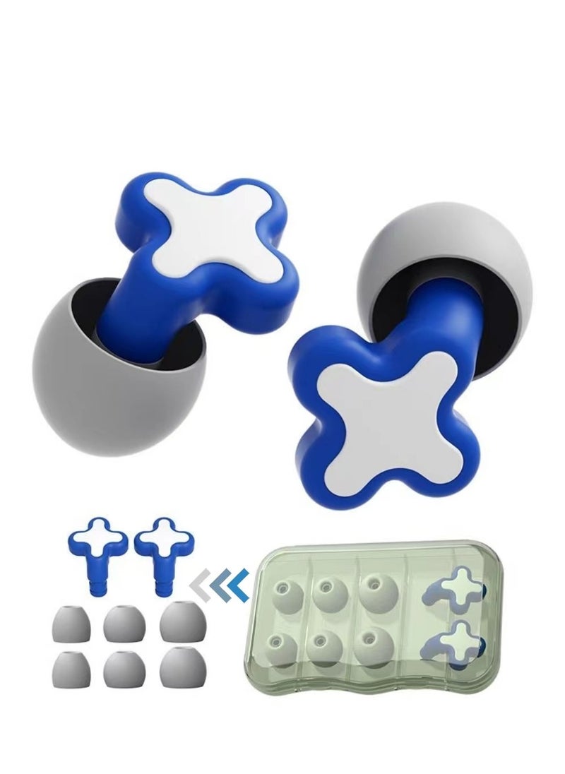 Generic Ear Plugs for Sleeping Noise Cancelling Reduction Ear Plugs for Concert Swimming Ear Plugs, Reusable Soft Silicone Ear Plugs for Kids Adults 6 Ear Tips in S/M/L Hearing Protection (Blue)  - Image 2