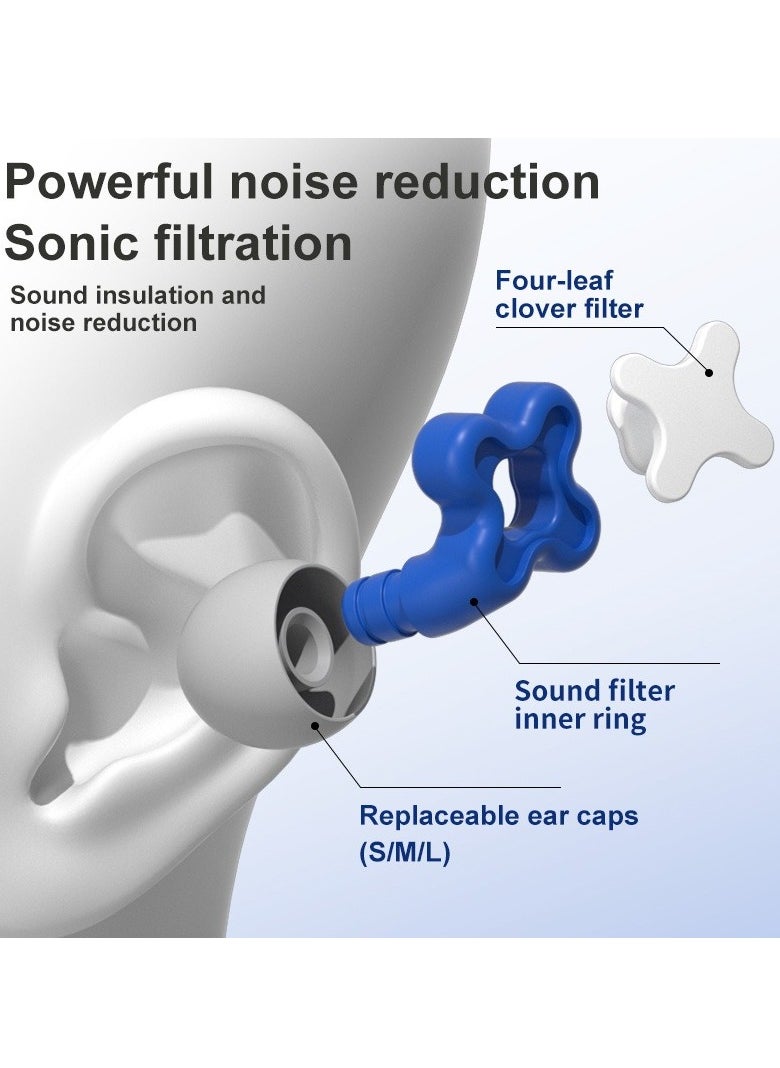 Generic Ear Plugs for Sleeping Noise Cancelling Reduction Ear Plugs for Concert Swimming Ear Plugs, Reusable Soft Silicone Ear Plugs for Kids Adults 6 Ear Tips in S/M/L Hearing Protection (Blue)  - Image 3