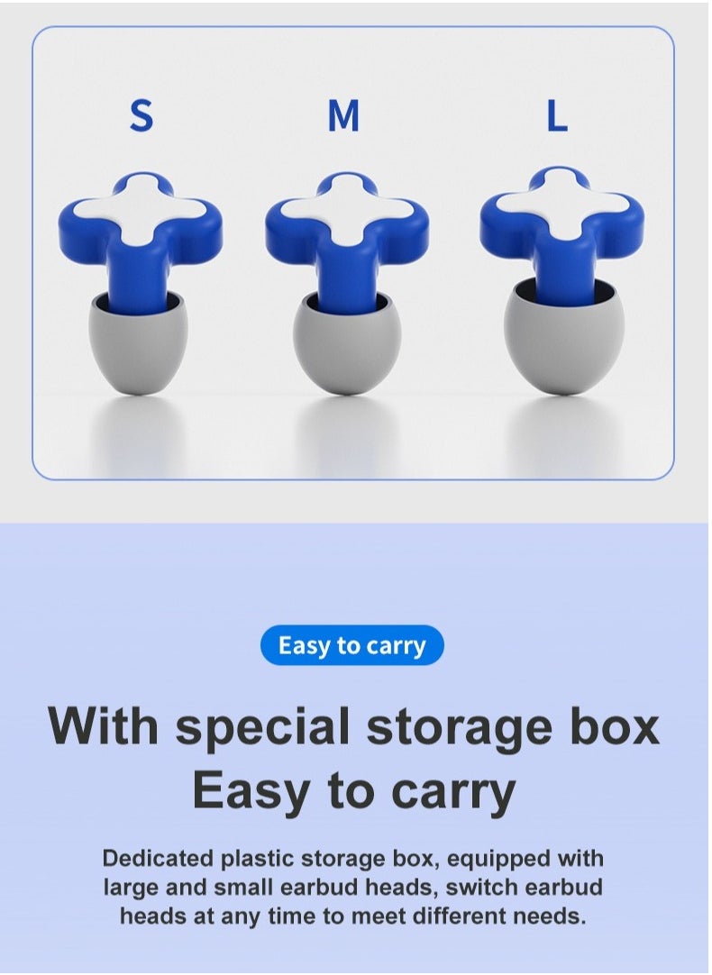 Generic Ear Plugs for Sleeping Noise Cancelling Reduction Ear Plugs for Concert Swimming Ear Plugs, Reusable Soft Silicone Ear Plugs for Kids Adults 6 Ear Tips in S/M/L Hearing Protection (Blue)  - Image 4