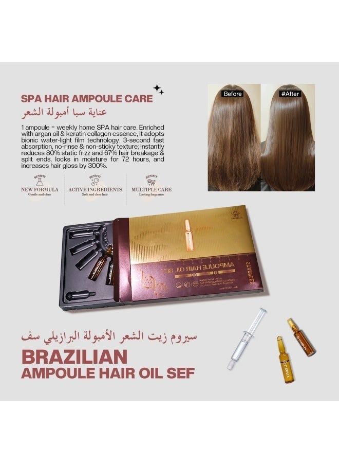 STARPLEX Repairing Hair Ampoule Set 10ml x 10pcs - Keratin Collagen Protein & Argan Oil | Moisturizing Treatment for Damaged Hair | Salon Professional Ampoule Care - Image 1