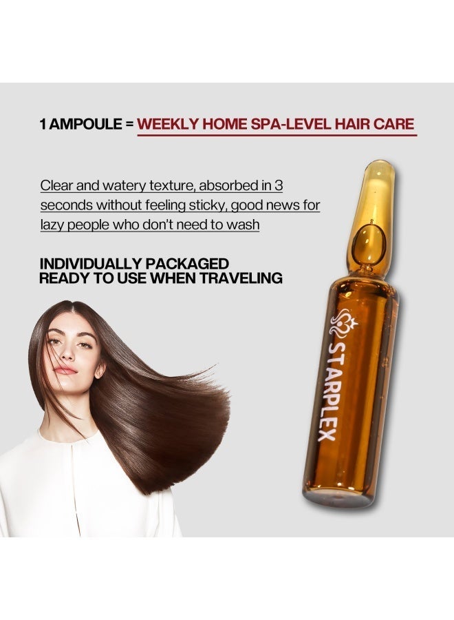 STARPLEX Repairing Hair Ampoule Set 10ml x 10pcs - Keratin Collagen Protein & Argan Oil | Moisturizing Treatment for Damaged Hair | Salon Professional Ampoule Care - Image 2
