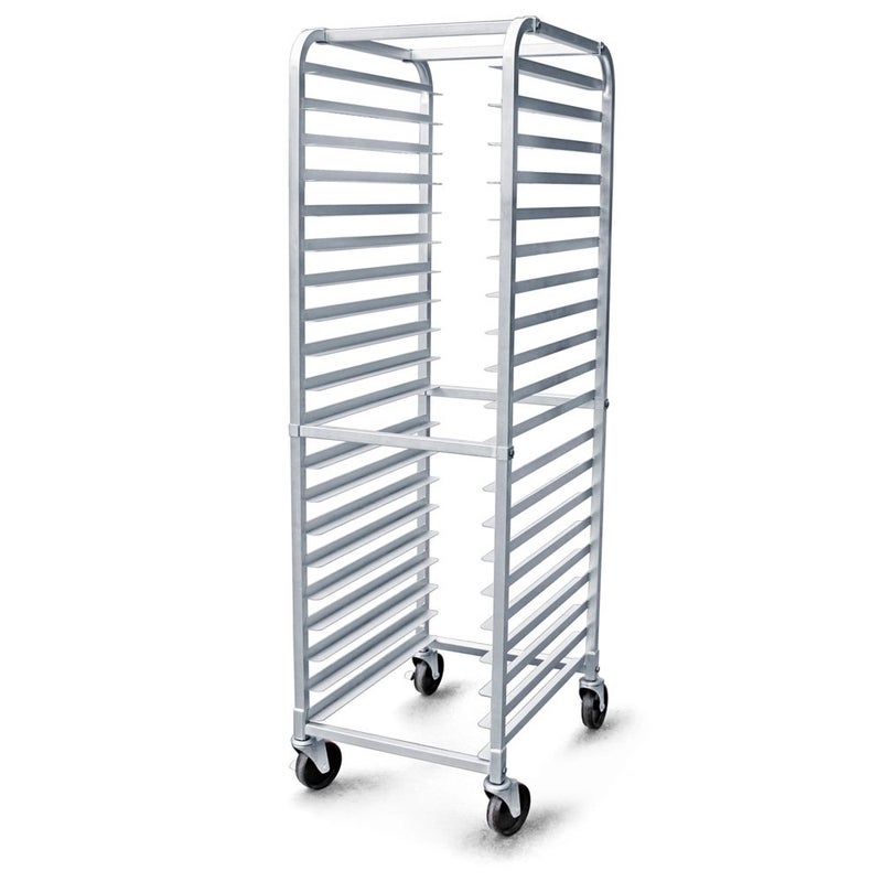 New Star Foodservice New Star Foodservice 36527 CommercialGrade Aluminum 20Tier Sheet PanBun Pan Rack 26 L x 20 W x 69 H with Brake Wheels Silver 