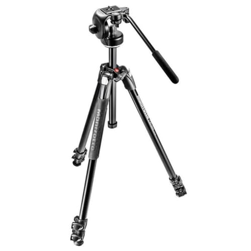 Manfrotto 290 Xtra Aluminum 3-Section Tripod Kit with Fluid Video Head (MK290XTA3-2WUS) Black - Image 5