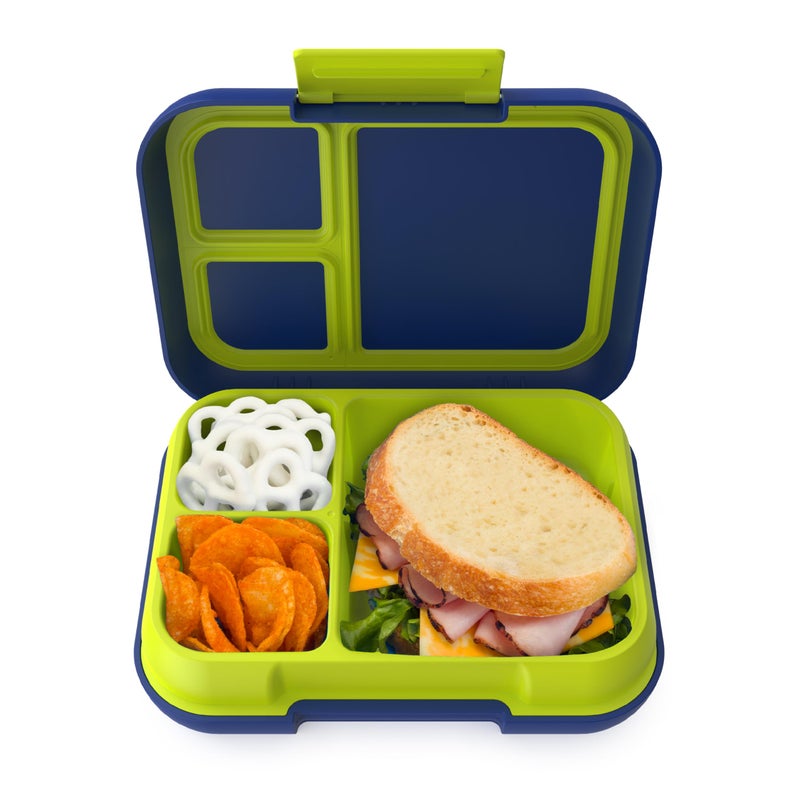 Bentgo Pop  LeakProof Lunch Box  Removable Divider for Ages 8  Teens  Lunch Container Holds 5 Cups of Food 34 Compartments MicrowaveDishwasher Safe 2 Year Warranty Navy BlueChartreuse