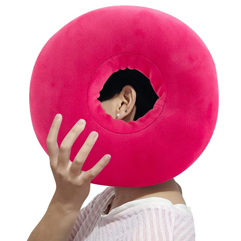 JDVBDNK Piercing Pillow for Side Sleepers, Soft and Comfortable Donut Pillow, Ear Pillows with Holes for Ear Pain, Piercing, Pain Relief Sleeping, Pressure Sore, Ear Pressure Relief (Pink) - Image 1
