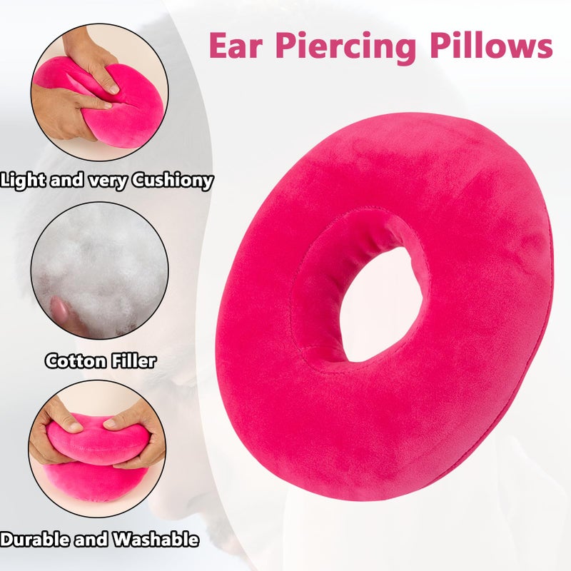 JDVBDNK Piercing Pillow for Side Sleepers, Soft and Comfortable Donut Pillow, Ear Pillows with Holes for Ear Pain, Piercing, Pain Relief Sleeping, Pressure Sore, Ear Pressure Relief (Pink) - Image 3