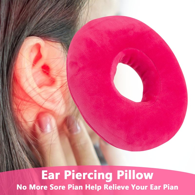 JDVBDNK Piercing Pillow for Side Sleepers, Soft and Comfortable Donut Pillow, Ear Pillows with Holes for Ear Pain, Piercing, Pain Relief Sleeping, Pressure Sore, Ear Pressure Relief (Pink) - Image 5