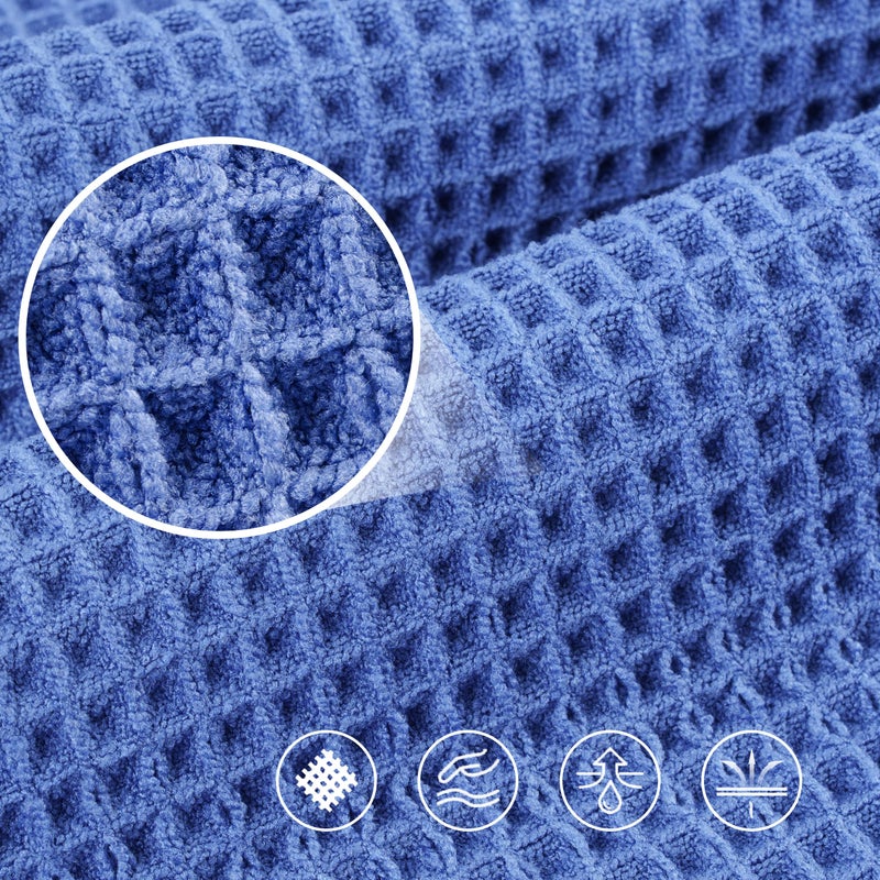 POLYTE 430 GSM Microfiber Oversize Quick Dry Lint Free Bath Towel, 60 x 30 in, 4 Pack (Waffle Weave) - Image 5