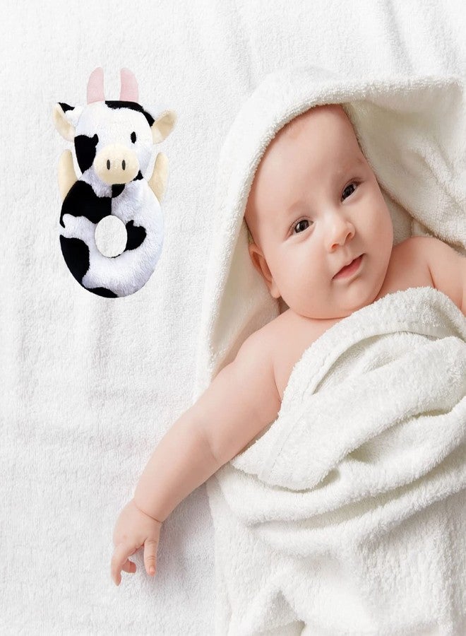 Doindute Baby Cow Soft Rattle Toy, Dairy Cattle Plush Infant Shaker Rattle Easy-Grasp Stuffed Animal Toy, Gifts for Newborns Babies Toddlers Boys Girls, Pink Horns, 6 Inches - Image 5