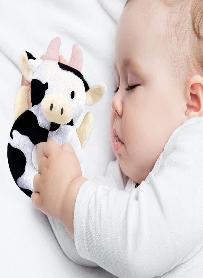 Doindute Baby Cow Soft Rattle Toy, Dairy Cattle Plush Infant Shaker Rattle Easy-Grasp Stuffed Animal Toy, Gifts for Newborns Babies Toddlers Boys Girls, Pink Horns, 6 Inches - Image 4