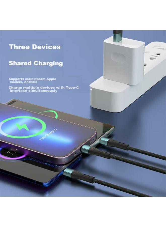 OKSJ In Charging Cable, Multi-head Fast Charging Data Cable, Compatible With Apple, Type-c, Android, Huawei, Xiaomi, Honor Phones, 1.2 Meters, Car-mounted, Multi-functional, Versatile - Image 1