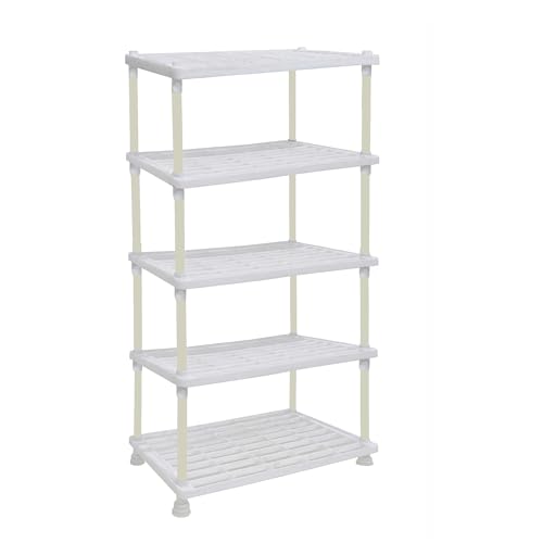ROBMOB 5 Tier Tray Shelf Organizer, Multi-Purpose Storage Rack for Kitchen, Pantry and Home, Durable a Space Saving Shelving Unit (White) - Image 1