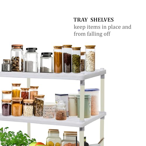 ROBMOB 5 Tier Tray Shelf Organizer, Multi-Purpose Storage Rack for Kitchen, Pantry and Home, Durable a Space Saving Shelving Unit (White) - Image 3
