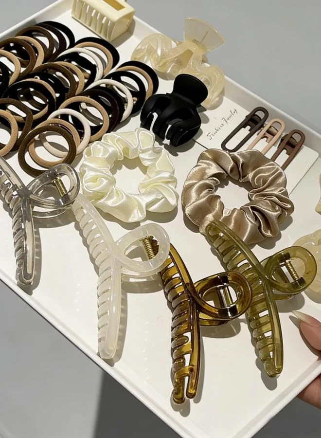 Take Two  Set of 65 - Hair Ties and Claws for Women | Best Price UAE