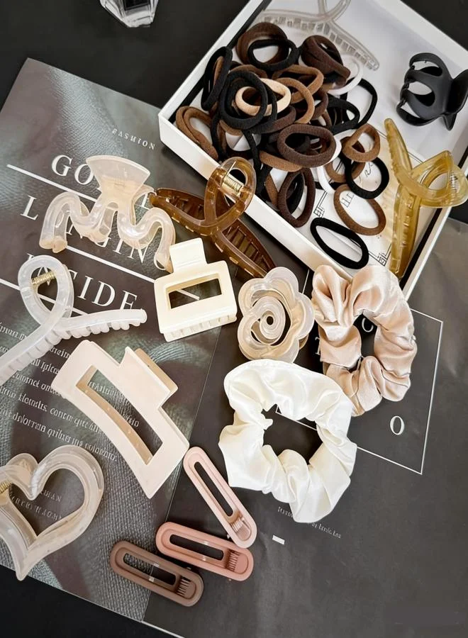 Take Two  Set of 65 - Hair Ties and Claws for Women | Best Price UAE