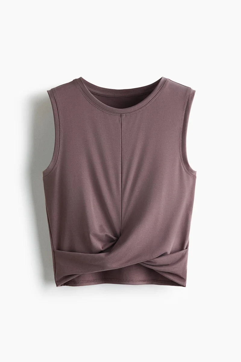 H&M Slim Fit twist-detail sports vest top
