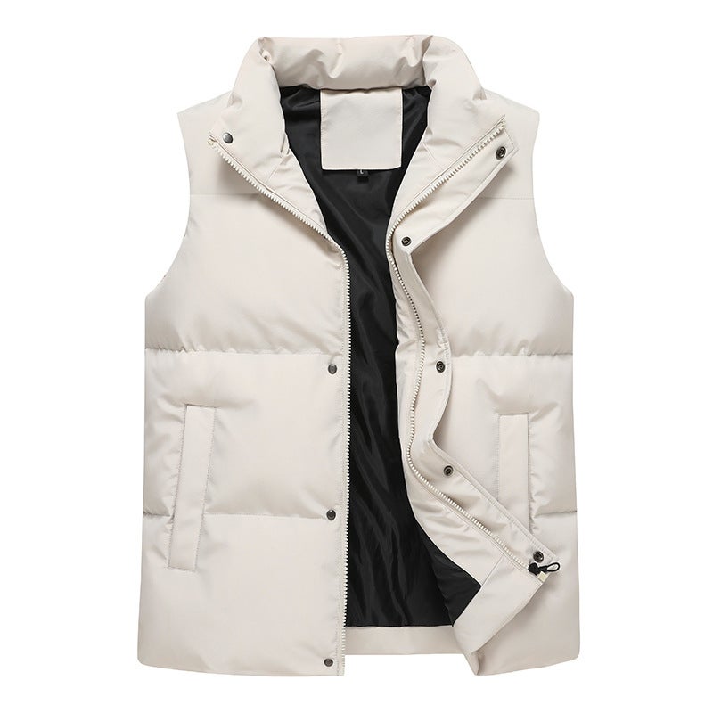 Men'S Vest Down Cotton Fashionable Waistcoat Wide Shoulder Width Couple Thickened Outer Wearing Vest Women'S Warm Fashionable Cotton Vest - Image 5