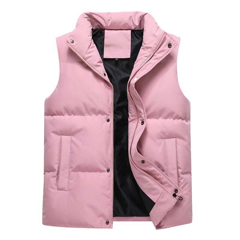 Men'S Vest Down Cotton Fashionable Waistcoat Wide Shoulder Width Couple Thickened Outer Wearing Vest Women'S Warm Fashionable Cotton Vest - Image 1