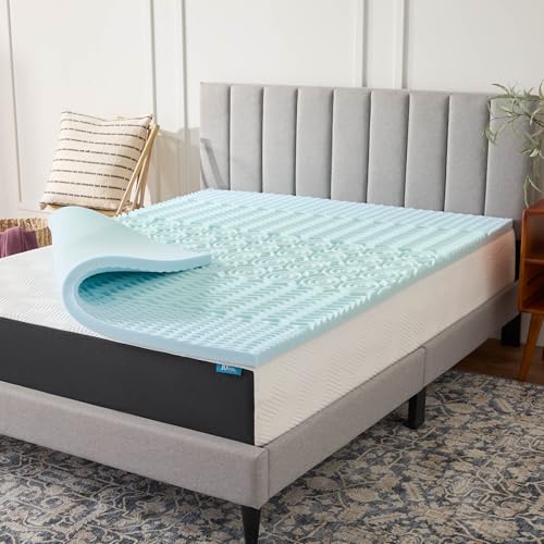 LUCID 2 Inch Gel Memory Foam Mattress Topper California King size 5 Zones Cooling Gel Infusion CertiPur Certified Foam - Image 1