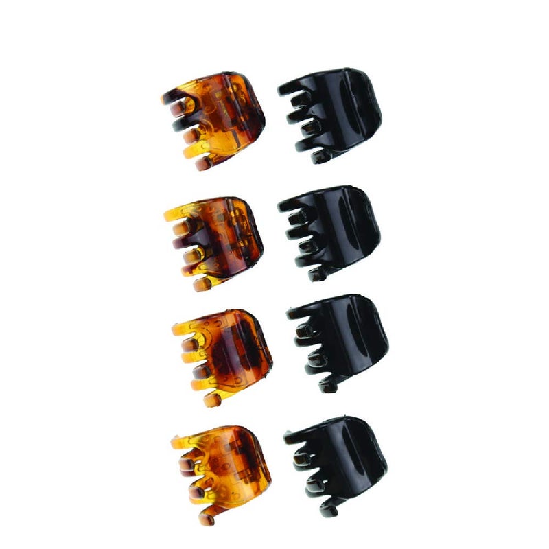 minihope Women Crystal Plastic Hair Claw for thin to medium thick hair Beauty Basic Jaw Clips8 Pieces count