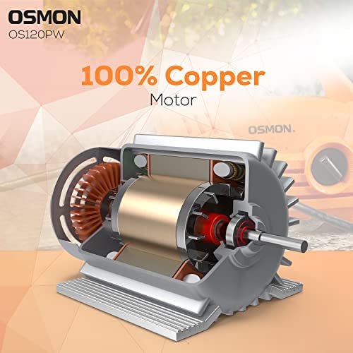 Osmon OS PW120 High Flow Pressure Washer | 1500W Copper Motor, 120 Bar, 7L/Min Flow | Portable Design with 5m Hose & Spray Gun | for Home, Car & Bike Cleaning | 1-Year Warranty | Orange - Image 3