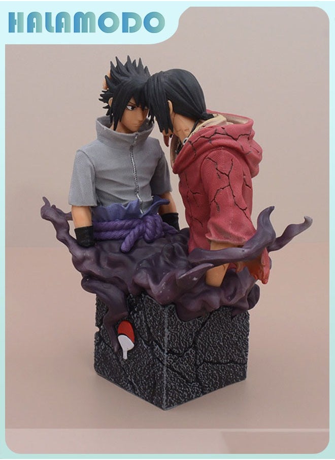 HALAMODO Naruto Uchiha Sasuke and Itachi's Reconciliation Bust, 17.5 cm Anime Figure Model Decoration Gift  - Image 3