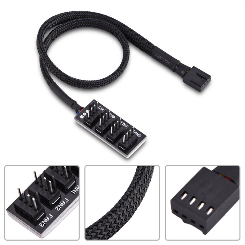 4-Pin Computer CPU/Case Fan Power Multi Splitter Connector Cable Adapter - Image 3