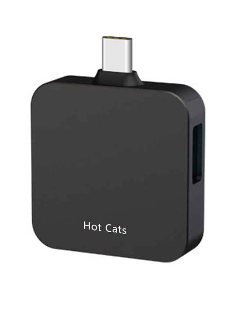 Hot Cats SD Card Reader USB 3.0 USB C OTG Triple Slot for UHS-I Micro SD SD SDXC SDHC Micro SDXC Micro SDHC MMC, Compatible for Computer and Mobile Phone, Mini Portable Card Reader, Black  - Image 4