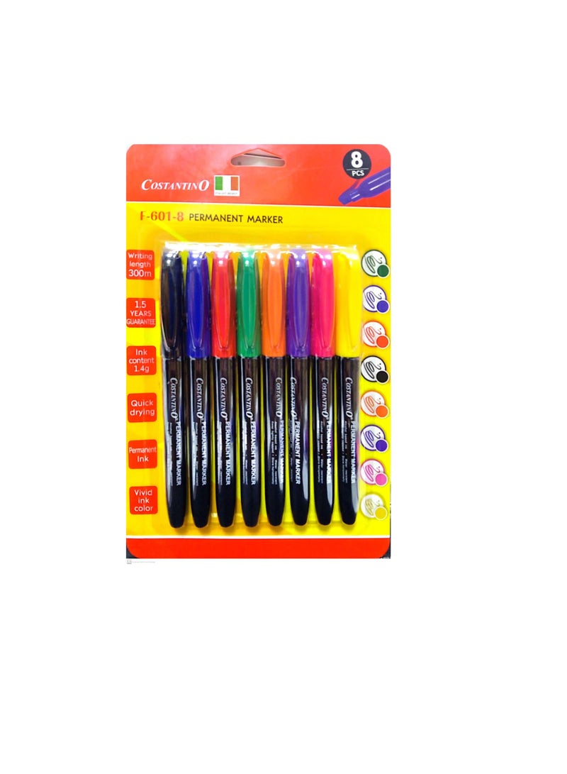 Costantino Permanent Marker Sets Multicolor Pack Of 8 - Image 2
