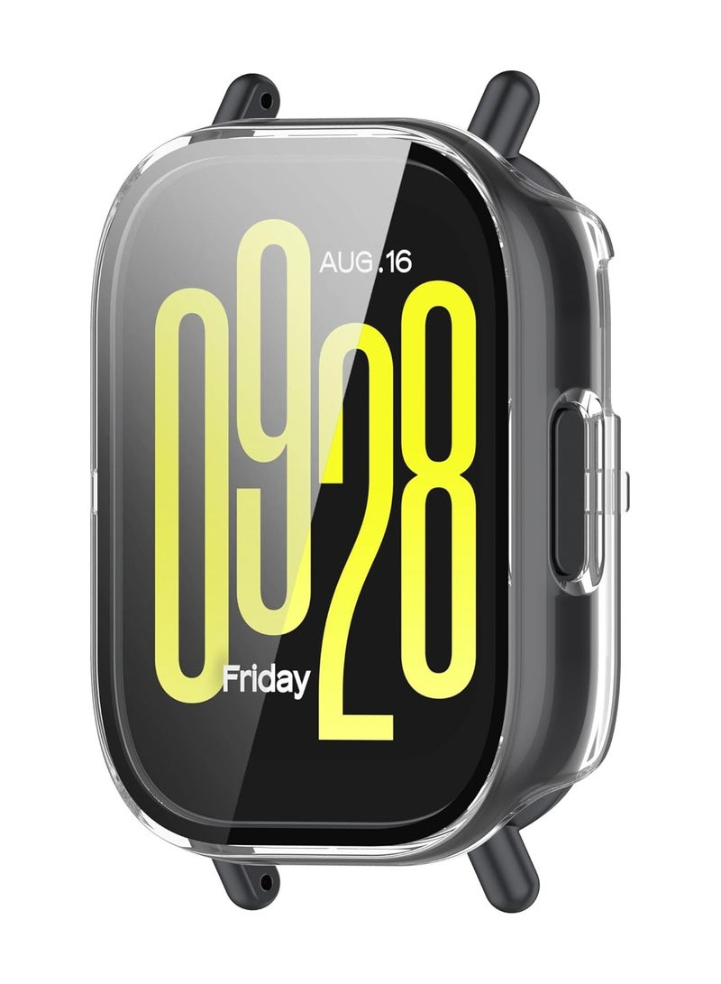 HablTech Protective Case Suitable for Redmi Watch 5 Active Case Hard PC Case with Tempered Glass Screen Protectors Full Protective Cover(Clear)  - Image 2