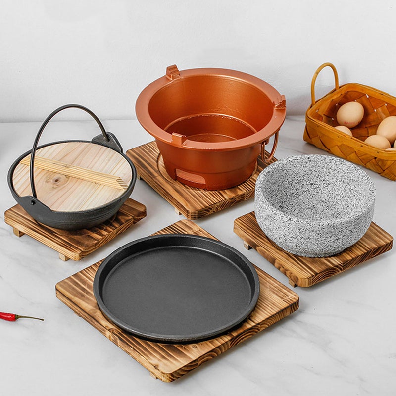 Safe Stone Pot Mat Heat-insulated Mat Casserole Wood Tray Practical Pot Mat Pot Supply - Image 4