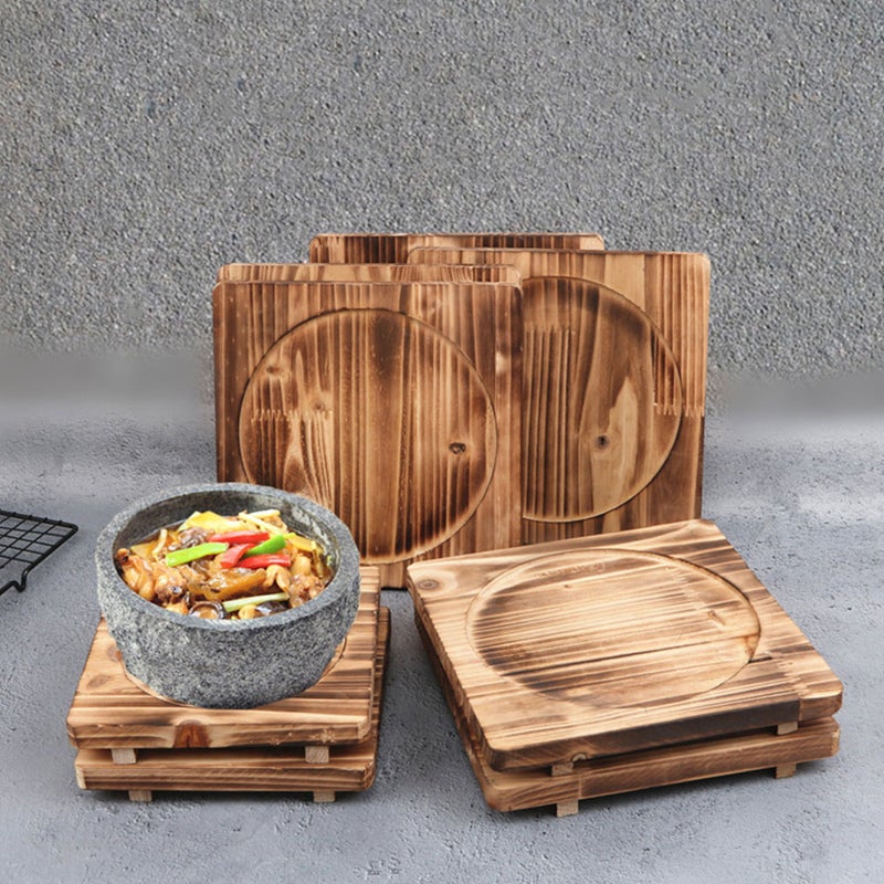 Safe Stone Pot Mat Heat-insulated Mat Casserole Wood Tray Practical Pot Mat Pot Supply - Image 5