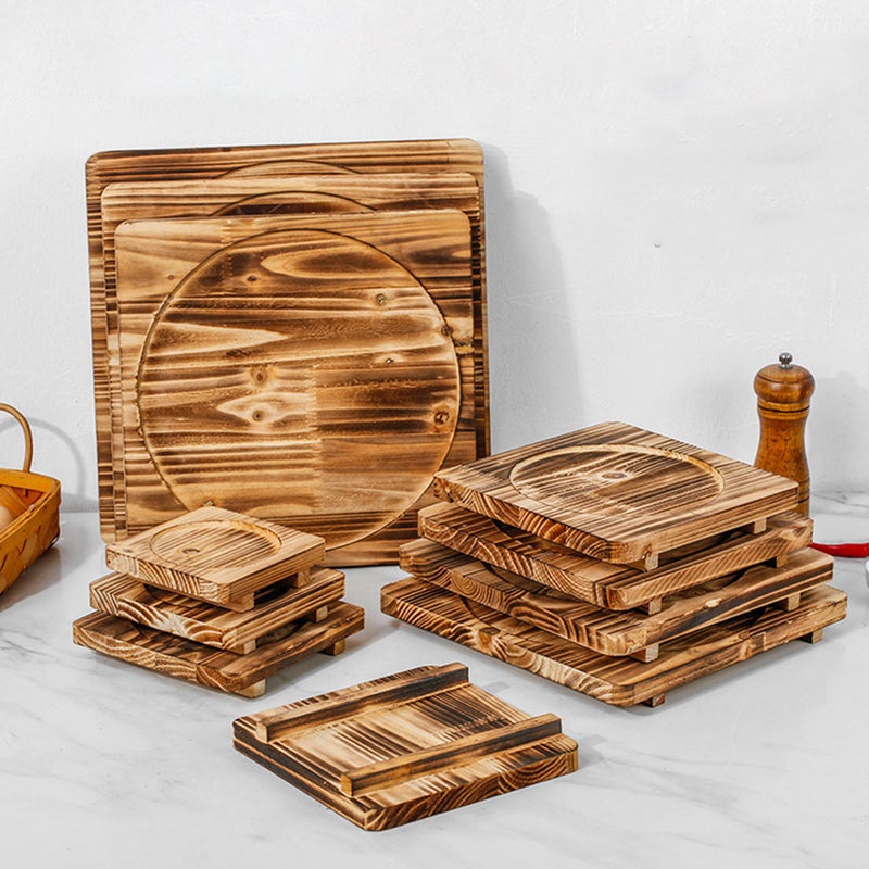 Safe Stone Pot Mat Heat-insulated Mat Casserole Wood Tray Practical Pot Mat Pot Supply - Image 2