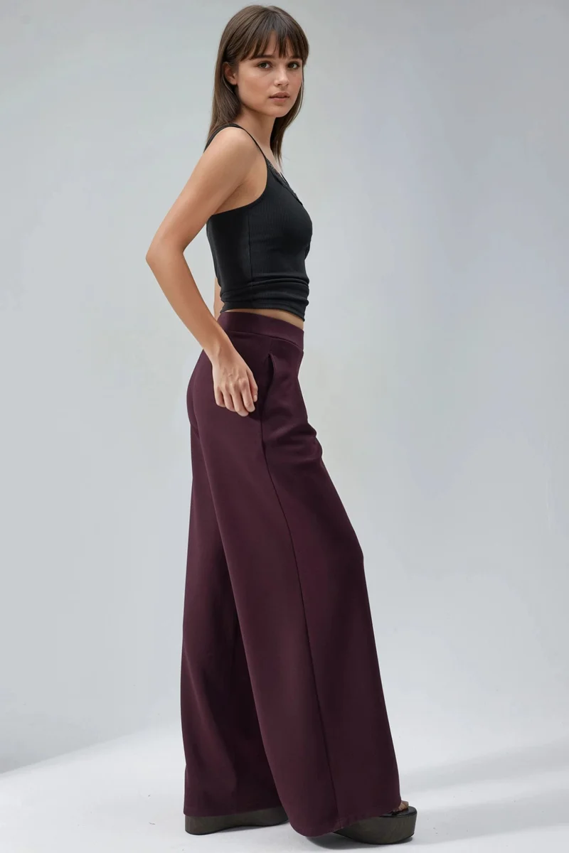 Busem BUSEM Elastic Waist Pleated Palazzo Pants