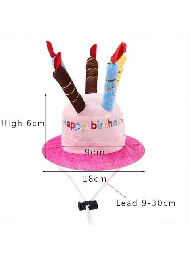 Generic 1park Cute Adorable Dog Cat Birthday Cake Hat Pet Cap Headwear Hat with 5 Color Candles Design Party Custom Accessory (One Size fits Most) (Pink) - Image 3