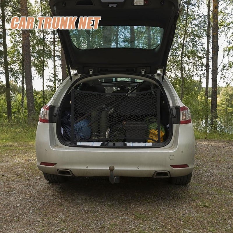 Elastic Cargo Net for Car Trunk Storage Automotive Organizer with Hooks for Suvs Efficiently Secures Items Easy Installation Maximizes Space - Image 5