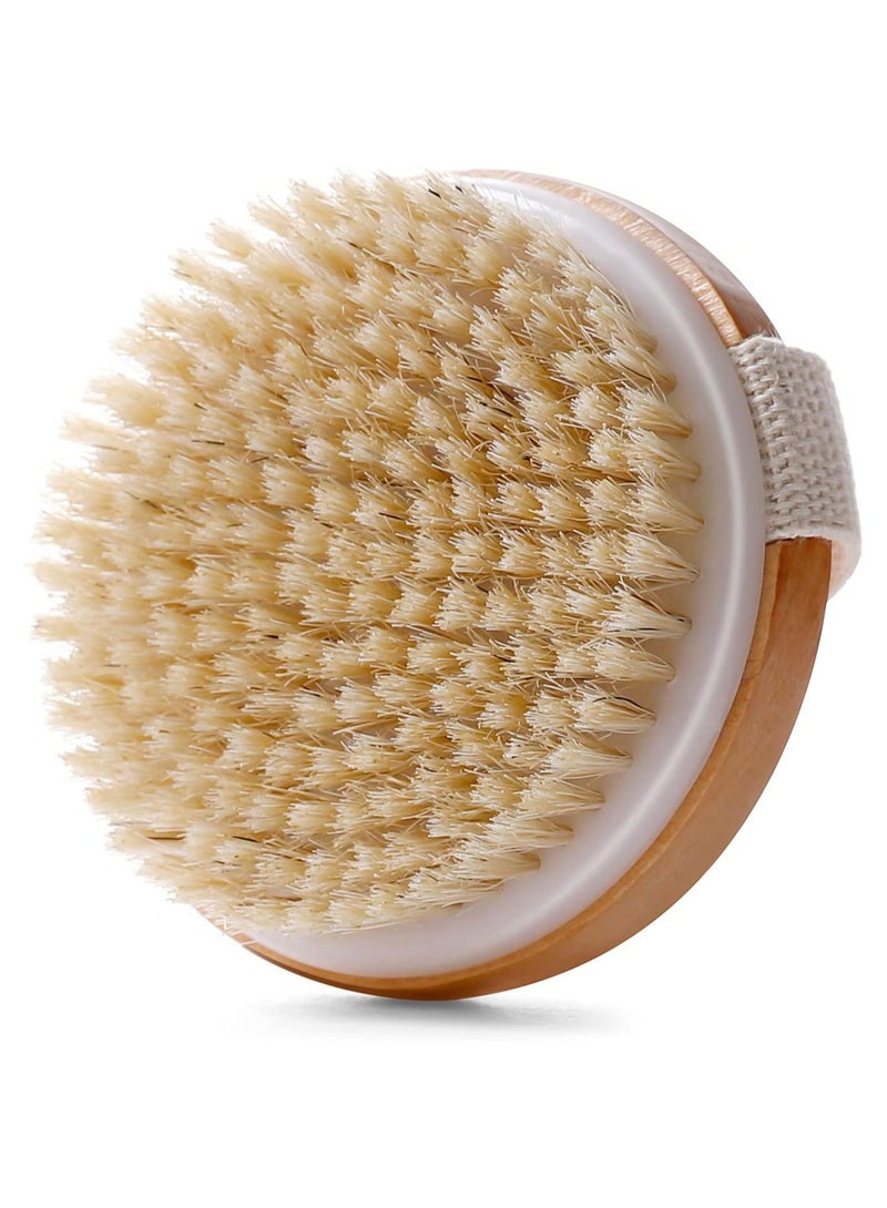 ORiTi Dry Brushing Body Brush for Lymphatic Drainage Cellulite, Bath Body Wash Brush for Cleansing and Exfoliating Showering Natural Wood - Image 1