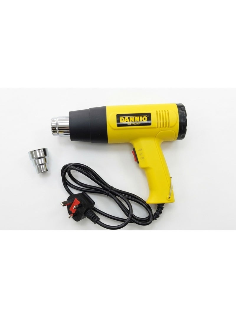Dannio Corded Electric Heat Gun And Hot Air 2 Modes Adjustable For Shrink Wrapping, Soldering, Paint Stripping, Tube Bending, Bbq(Charcoal Heating), Protection (2000W) - Image 1