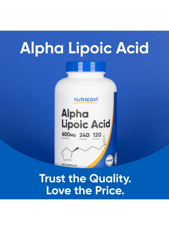 حمض ألفا ليبويك 600 مجم – مكمل مضاد للأكسدة ودعم للصحة والرفاهية – 240 كبسولة (120 جرعة) – لدعم الطاقة والتمثيل الغذائي وصحة الخلايا - Image 4