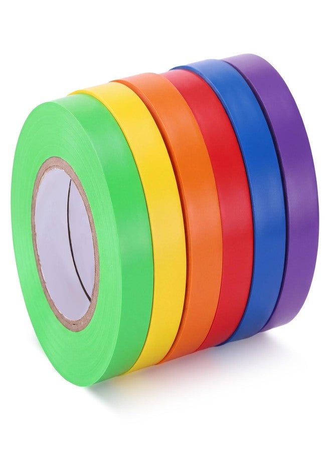Glenmal 6 Colors 60 Yards x 0.5 Inch Gym Floor Vinyl Tape Colored Floor Marking Tape Outdoor Court Playing Field Marking Equipment for Social Distancing Gyms, Athletics, Classroom Supplies(18 Roll) - Image 1