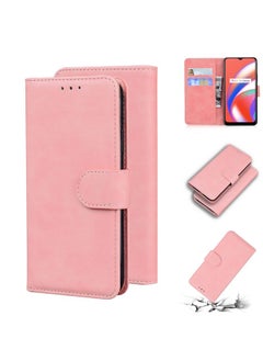 HuHa Case Cover For Realme C12/Realme Narzo 20 Skin Feel Pure Color Flip Leather Phone Case Pink 