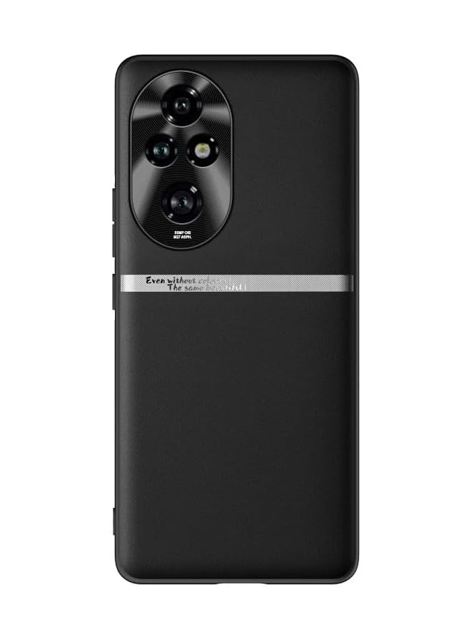 إيروريكس جراب متوافق مع Honor 200 Pro 5G جراب من الجلد الصناعي النباتي بحافة ناعمة من مادة TPU ومضاد لبصمات الأصابع ومضاد للصدمات وغطاء خلفي واقٍ لهاتف Honor 200 Pro أسود - Image 1