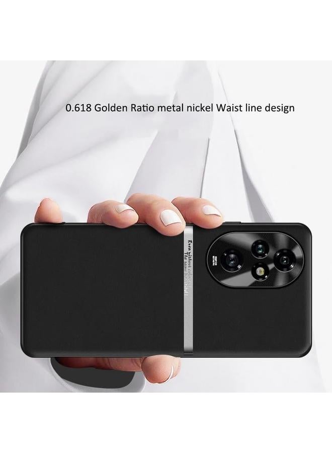 إيروريكس جراب متوافق مع Honor 200 Pro 5G جراب من الجلد الصناعي النباتي بحافة ناعمة من مادة TPU ومضاد لبصمات الأصابع ومضاد للصدمات وغطاء خلفي واقٍ لهاتف Honor 200 Pro أسود - Image 3