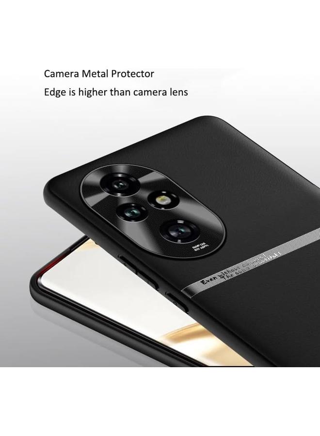 إيروريكس جراب متوافق مع Honor 200 Pro 5G جراب من الجلد الصناعي النباتي بحافة ناعمة من مادة TPU ومضاد لبصمات الأصابع ومضاد للصدمات وغطاء خلفي واقٍ لهاتف Honor 200 Pro أسود - Image 4