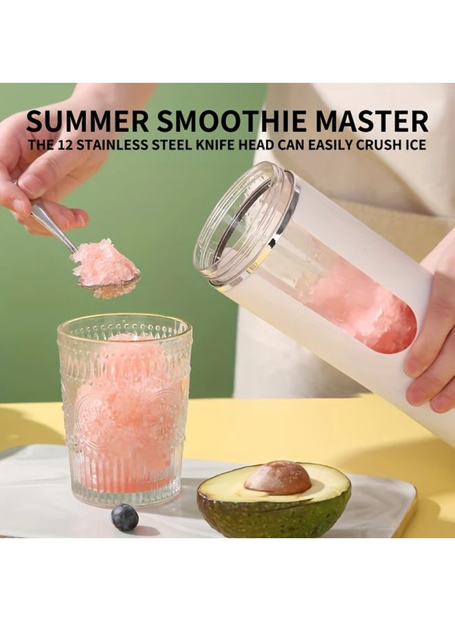 White USB Rechargeable Portable Blender And Handheld Juicer Easy Clean Plastic Battery For Smoothies Milkshakes Fresh Fruit Drinks Ideal For Home And On The Go Use Smoothie Maker Modern Kitchenware Durable Kitchen Appliance - Image 4