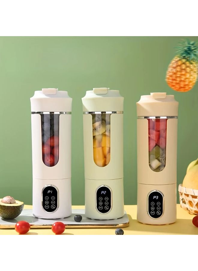 White USB Rechargeable Portable Blender And Handheld Juicer Easy Clean Plastic Battery For Smoothies Milkshakes Fresh Fruit Drinks Ideal For Home And On The Go Use Smoothie Maker Modern Kitchenware Durable Kitchen Appliance - Image 1