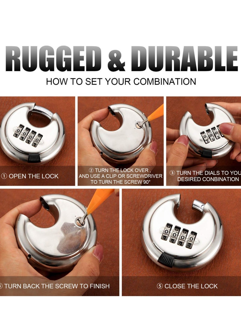 Waterproof 4-Digit Digital Combination Padlock - Stainless Steel Outdoor Lock for Sheds, Storage Units, Garages, Fences, and Trailer Tongues. Secure Your Belongings with Ease! - Image 5