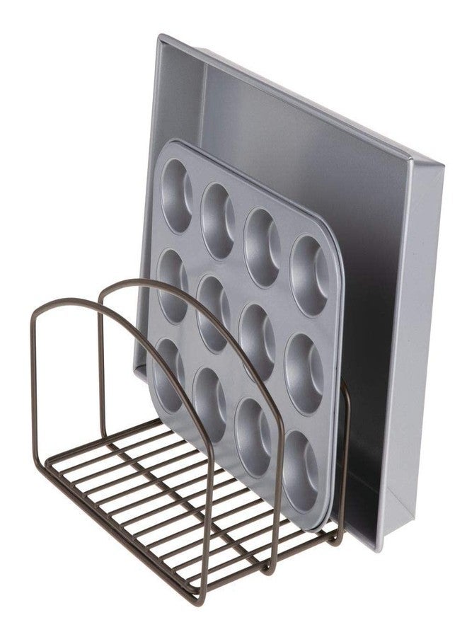 OGFC 29115 Cookware Organizer Rack for Kitchen Cabinet, Pantry and Shelves - Organizer Holder with Three Slots for Cookie Trays, Muffin Tins, Bread Pans, Cutting Boards - BLACK - Image 1