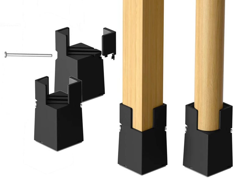 Sephyroth Adjustable Bed Risers 4Pack with Screw Clamp  Fit Furnitures SquareRound Leg Diameter 0816 2Inch Black