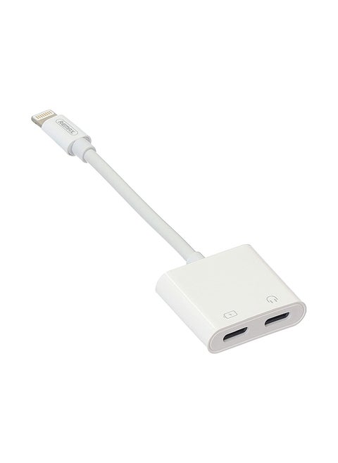 Remax Rl-La12I Smart Series Mobile Phone Audio Adapter (Dual Lightning) - White
